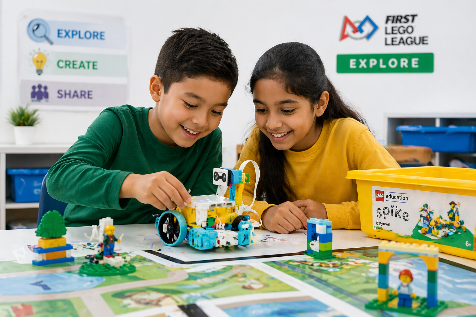 FIRST LEGO League Explore — students discover, build, and share with LEGO STEM projects